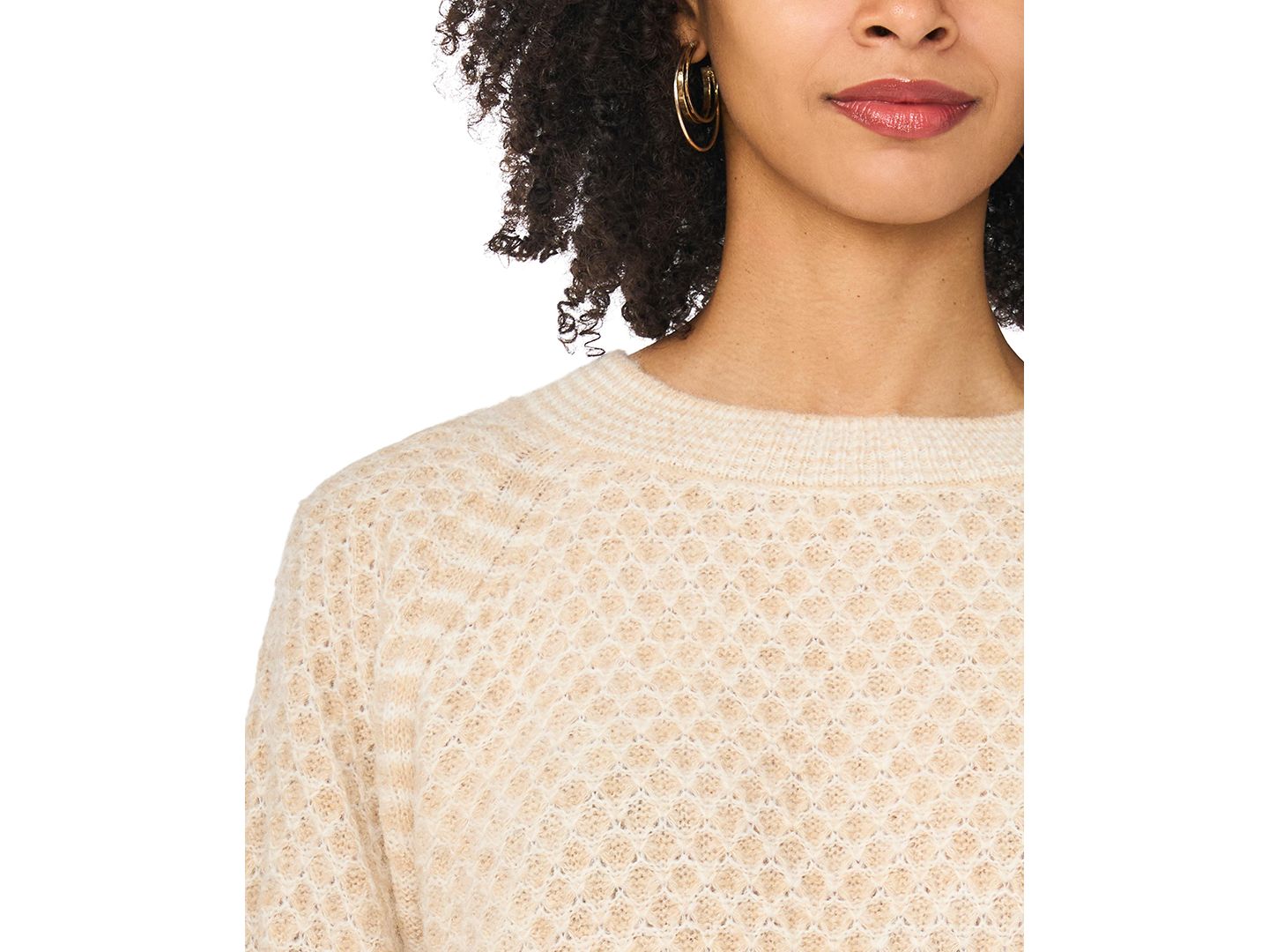 Женский свитер Vince Camuto Tuck Stitch Raglan Crewneck, цвет: Malted — фото 3