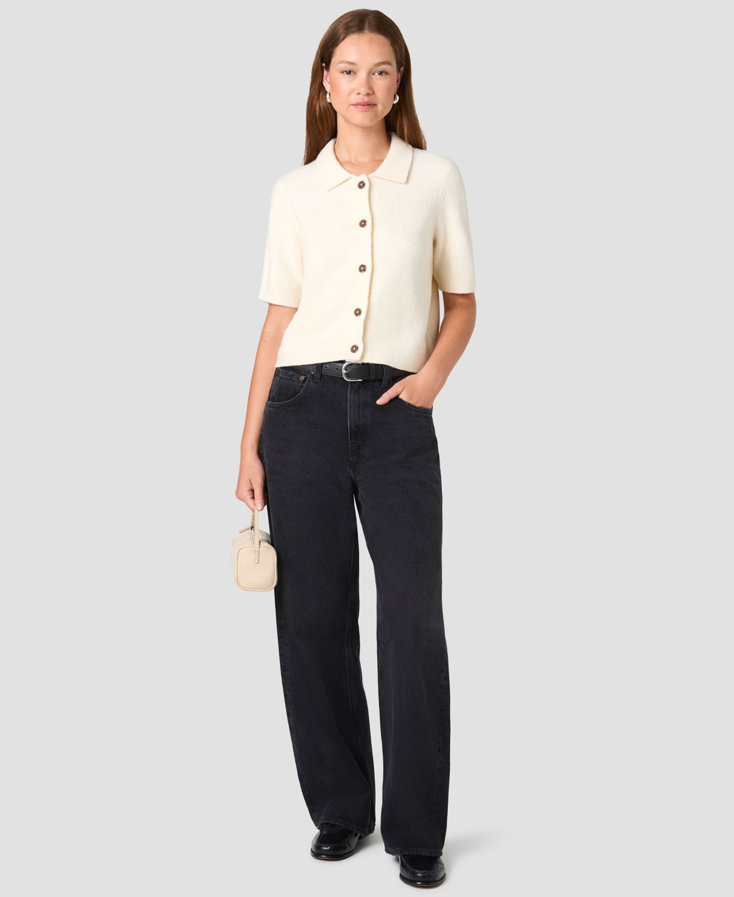 Женский топ French Connection Suzie Short-Sleeve Collared Button-Up, цвет: Кремовый — фото 2