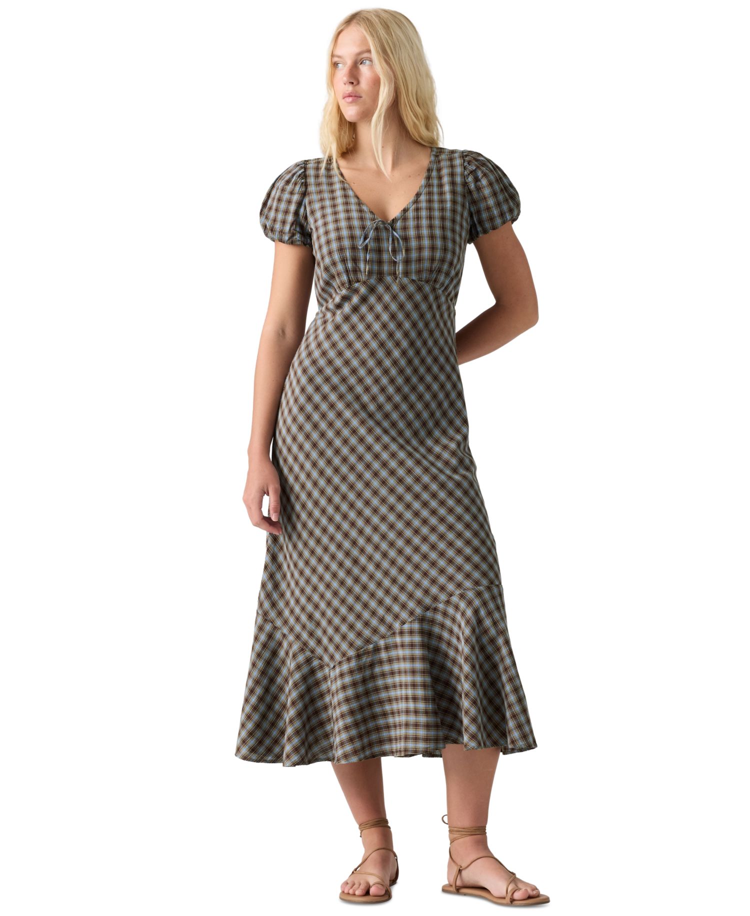 Women's Lira Printed A-Line V-Neck Midi Dress