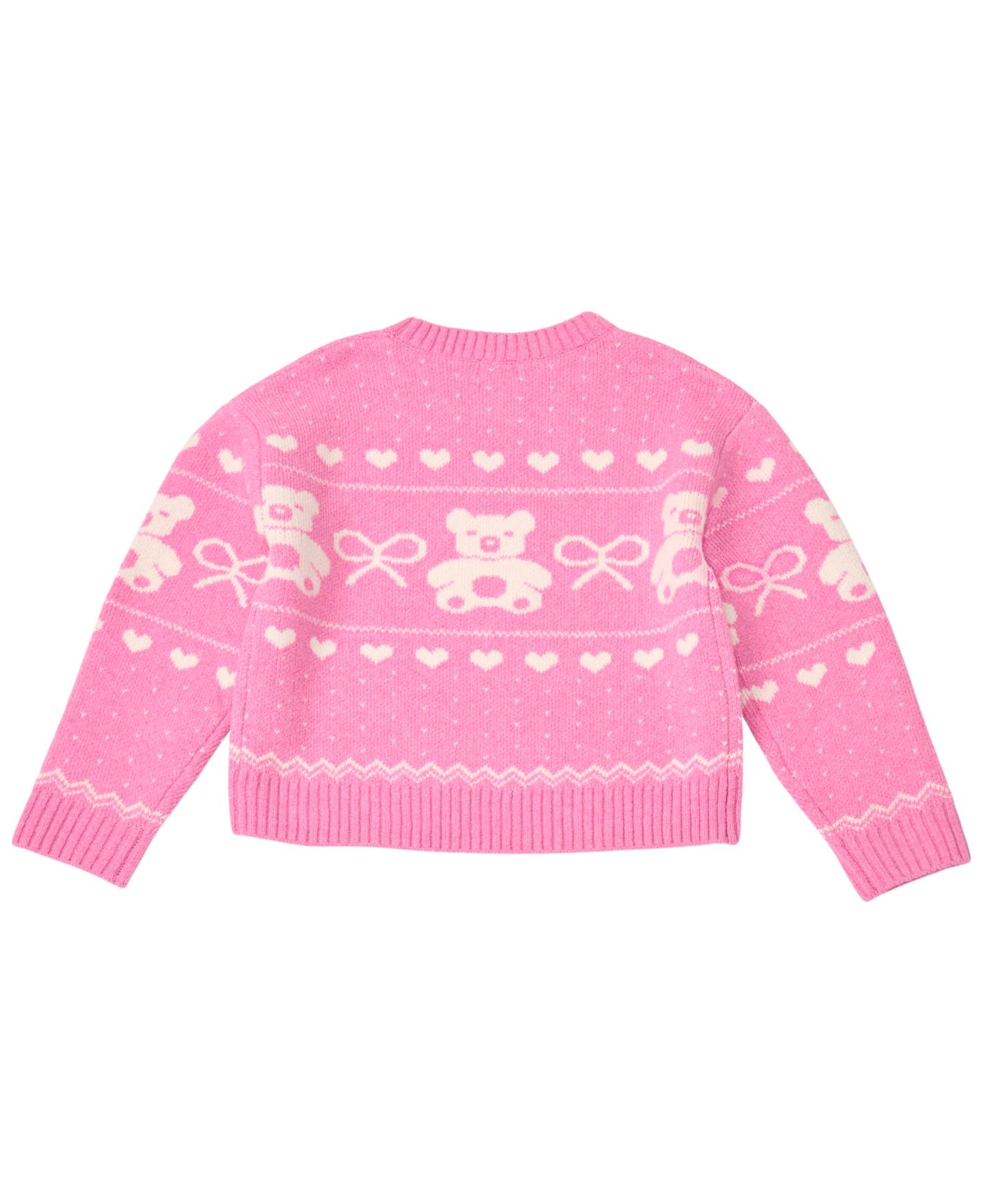 Свитер CeCe Bear Fairisle Crewneck для девочек, цвет: Тёмный розовый — фото 6