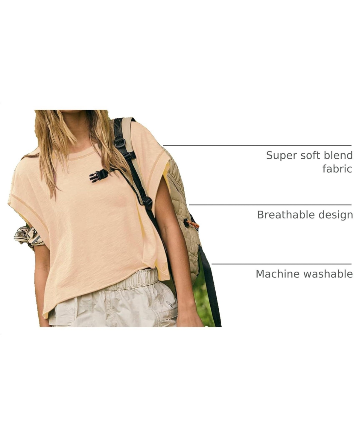 Peneyon Women Short Sleeve Crop Workout Tops Open Back Athletic Gym Yoga Tees