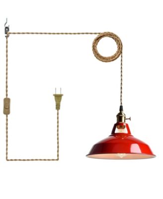 Vintage Plug-in Pendant Light Adjustable Hanging Height
