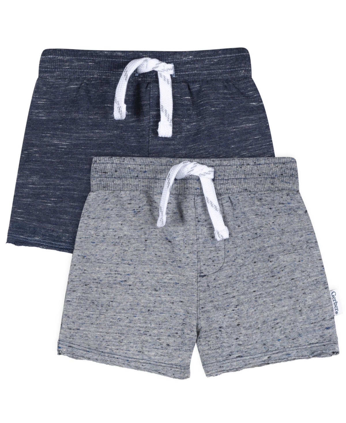 Gerber Baby Boys' Knit Cotton-Blend Pull-On Shorts, 2-Pack