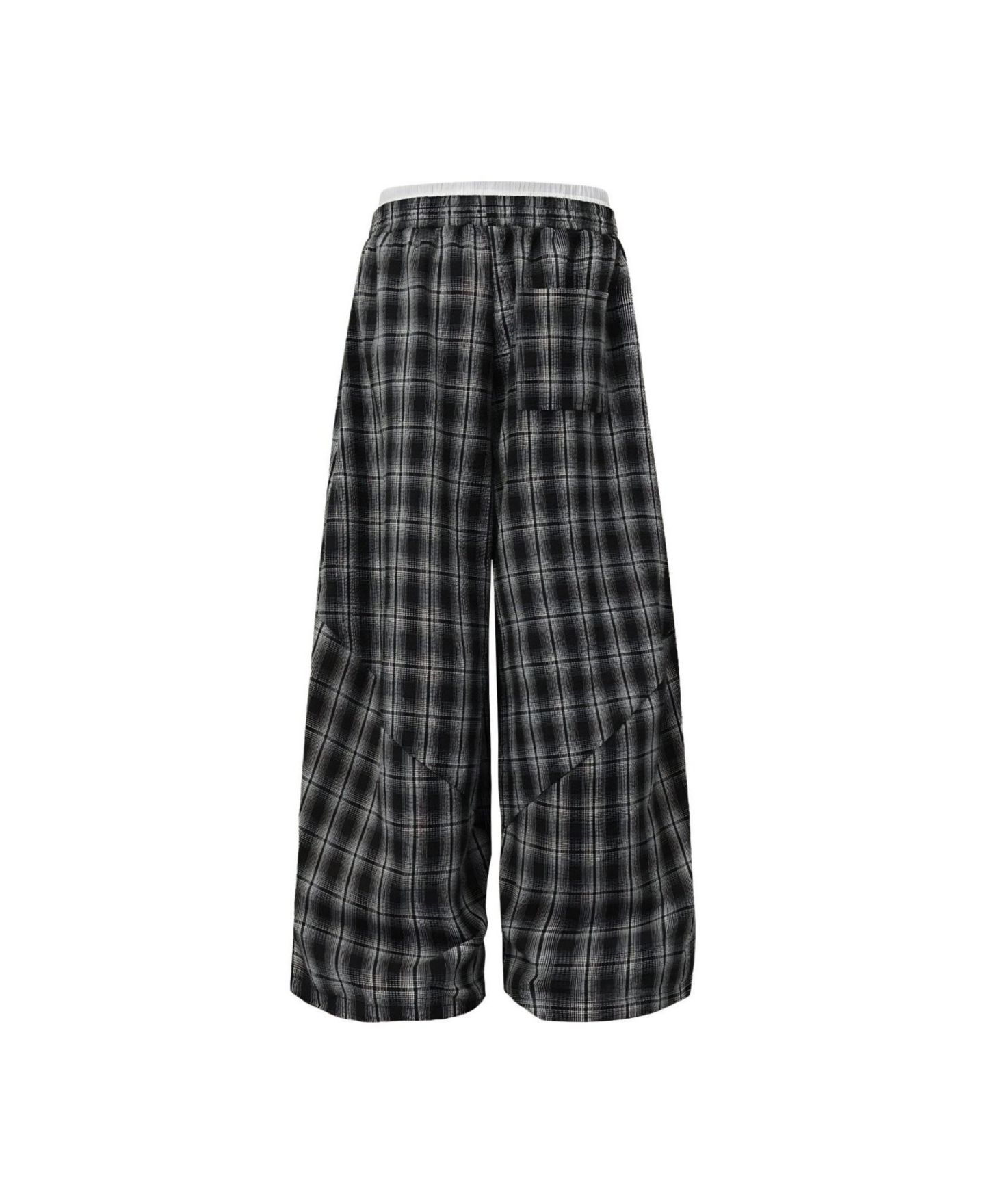 Женские брюки AELFRIC EDEN Baggy Wide-Leg Plaid Sweatpants, цвет: Чёрный — фото 4