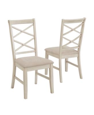 Lea 78" Double Cross Back Rectangular Chair (Set of 2)