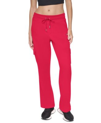 Women's Metallic Bubble Logo Mid-Rise Tapered Leg Cargo Pants