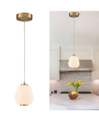 Modern LED Pendant Light Fixture Milk Glass Pendant Light