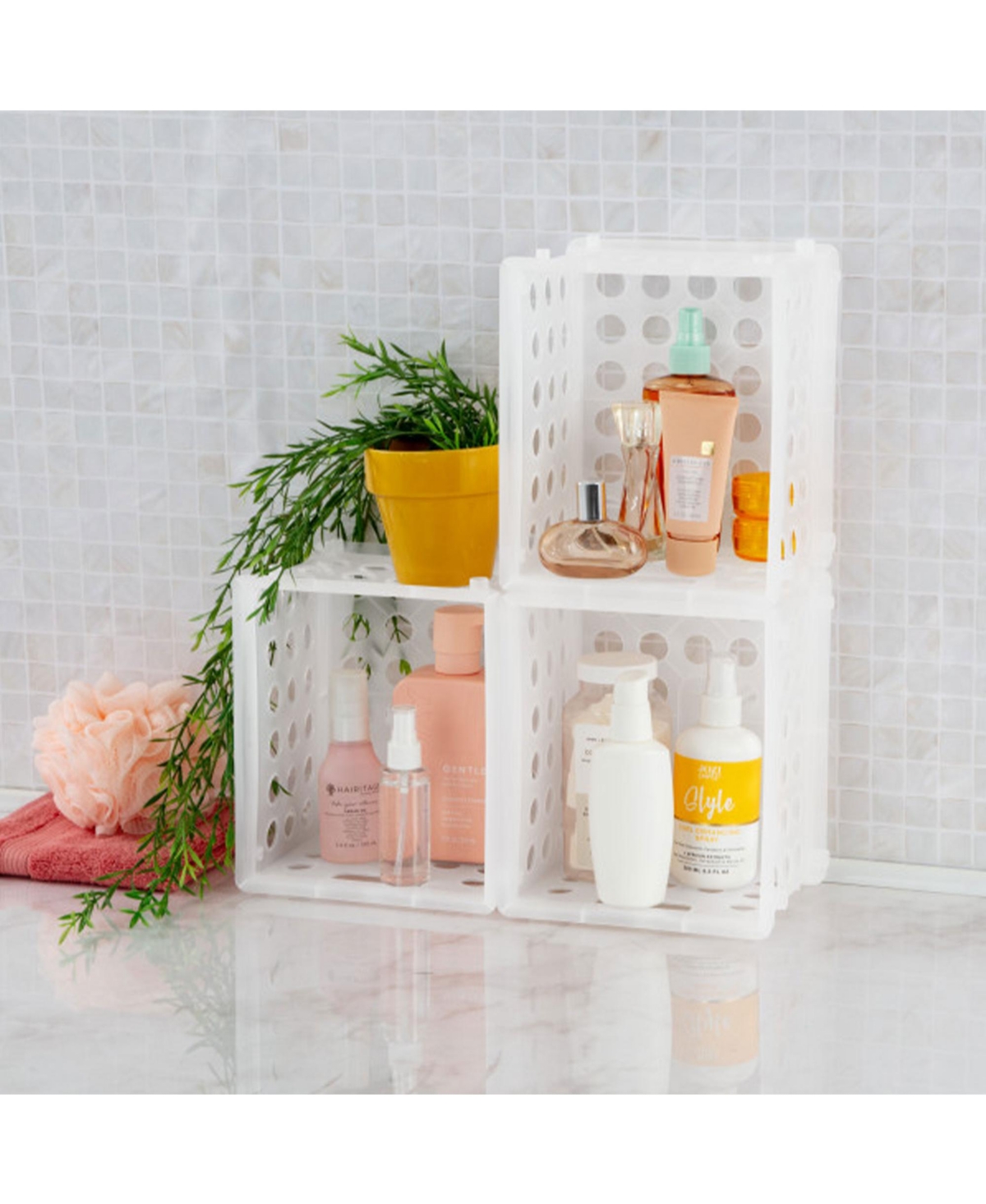 Sterilite Convenient Mini Square Small Storage Organizing Crate, Clear (12 Pack)