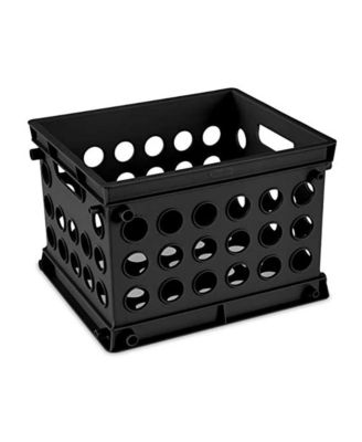 Mini Crate Stackable Plastic Storage Bin Organizer w/ Handles, 36 Pack