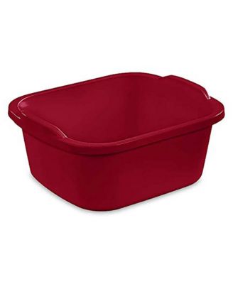 Large Multi Function Home 12 Qt Sink Dish Washing Pan, Red (24 Pack)