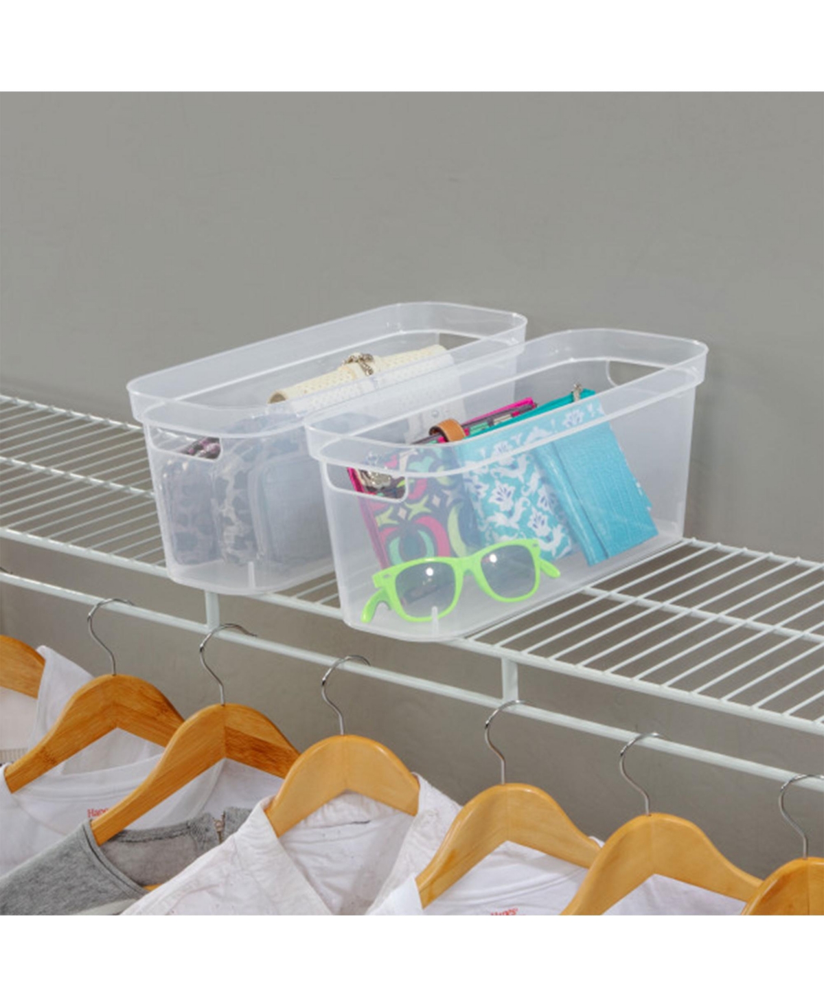 Sterilite 6.25x6.25x15 In Narrow Storage Bin with Carry Handles, Clear (8 Pack)