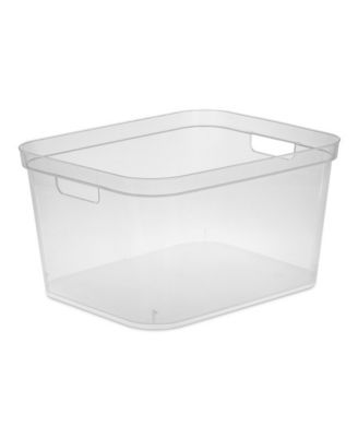 8.25x12.25x15 In Storage Bin w/ Carry Through Handles, Clear (12 Pack)
