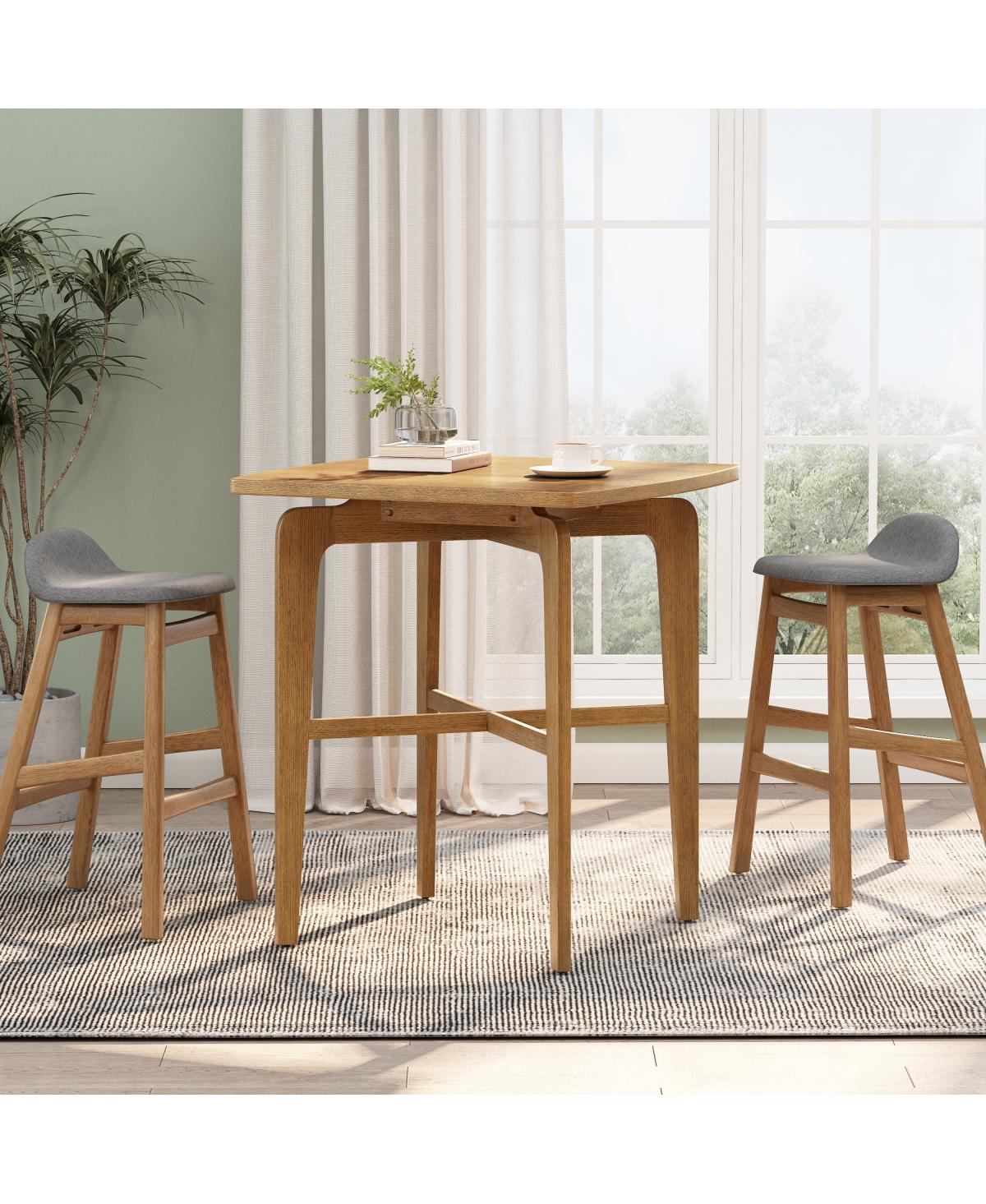 Streamdale Furniture Natural Square Wooden Bar Table - 36.34" H