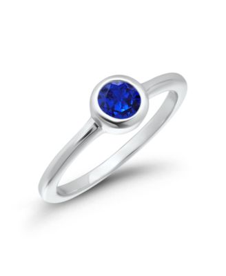 Cubic Zirconia Round Bezel Set Stackable Pinky Ring
