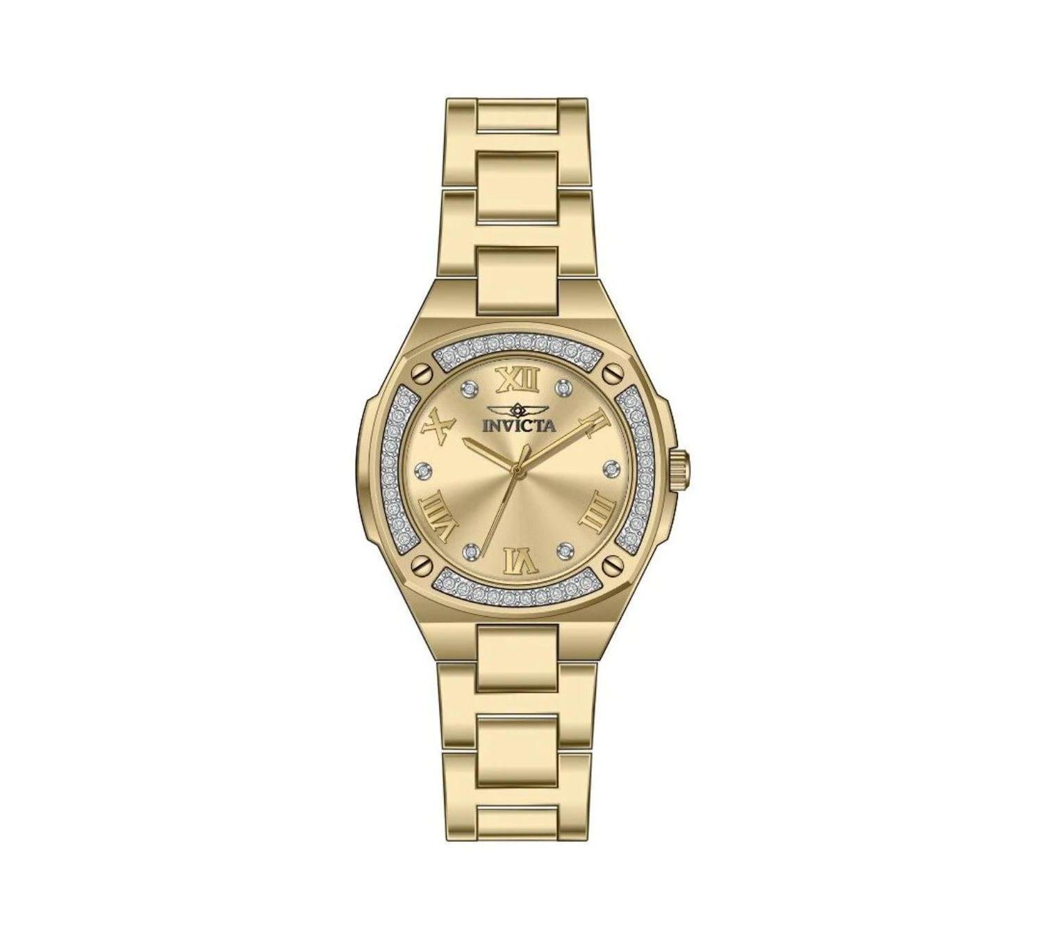 Women's Specialty Quartz Water-Resistant Gold-Tone Stainless Steel Watch, 28mm