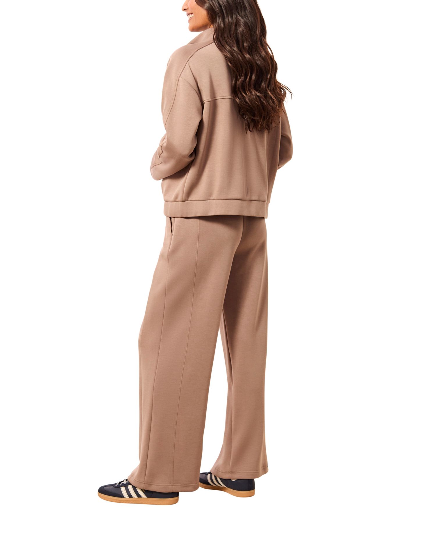 Women's Techno Lux Pull-On Wide-Leg High-Rise Ankle Pants