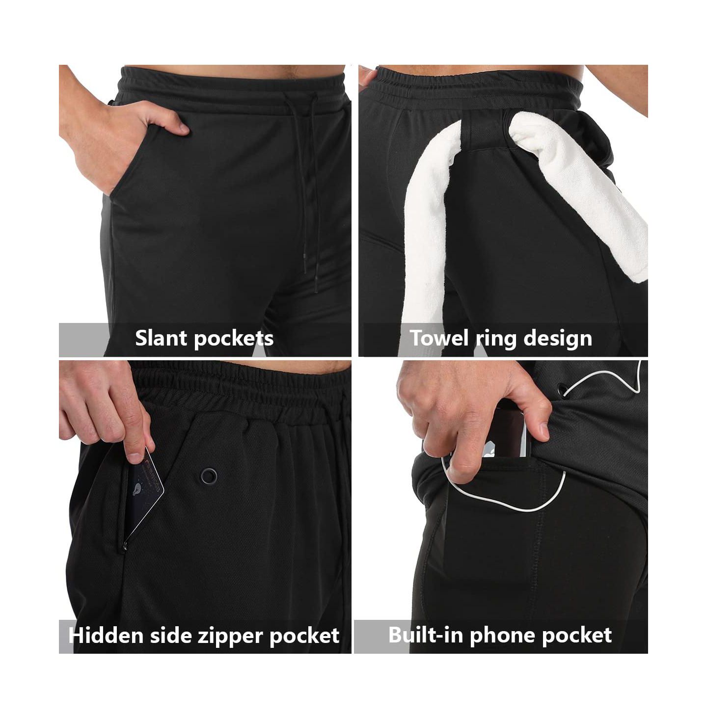 Мужские шорты peneyon 2 In 1 Workout Running Shorts 7 Inch Lightweight Athletic Gym With Liner Pockets, цвет: Open Miscellaneous — фото 5