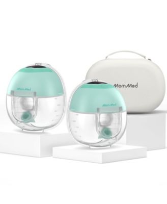 Wearable 2 Breast Pump with Case Ultra Quiet in Bra Electric Pump One Tap Pause Night Light Leakproof 4 Modes 9 Levels 17/19/21mm Inserts