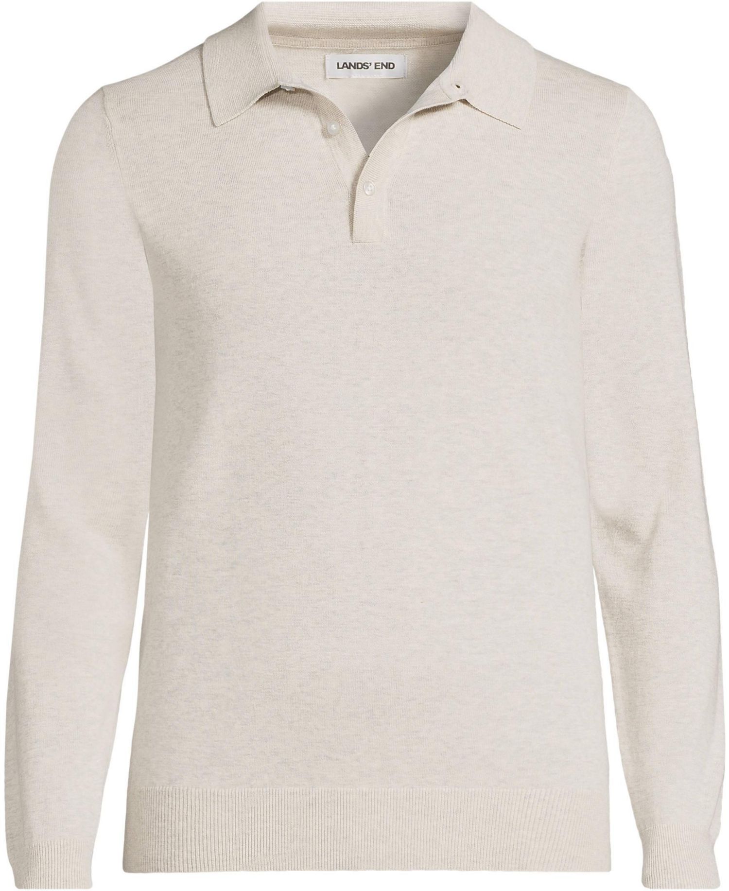 Men's Long Sleeve Cotton Sweater Polo