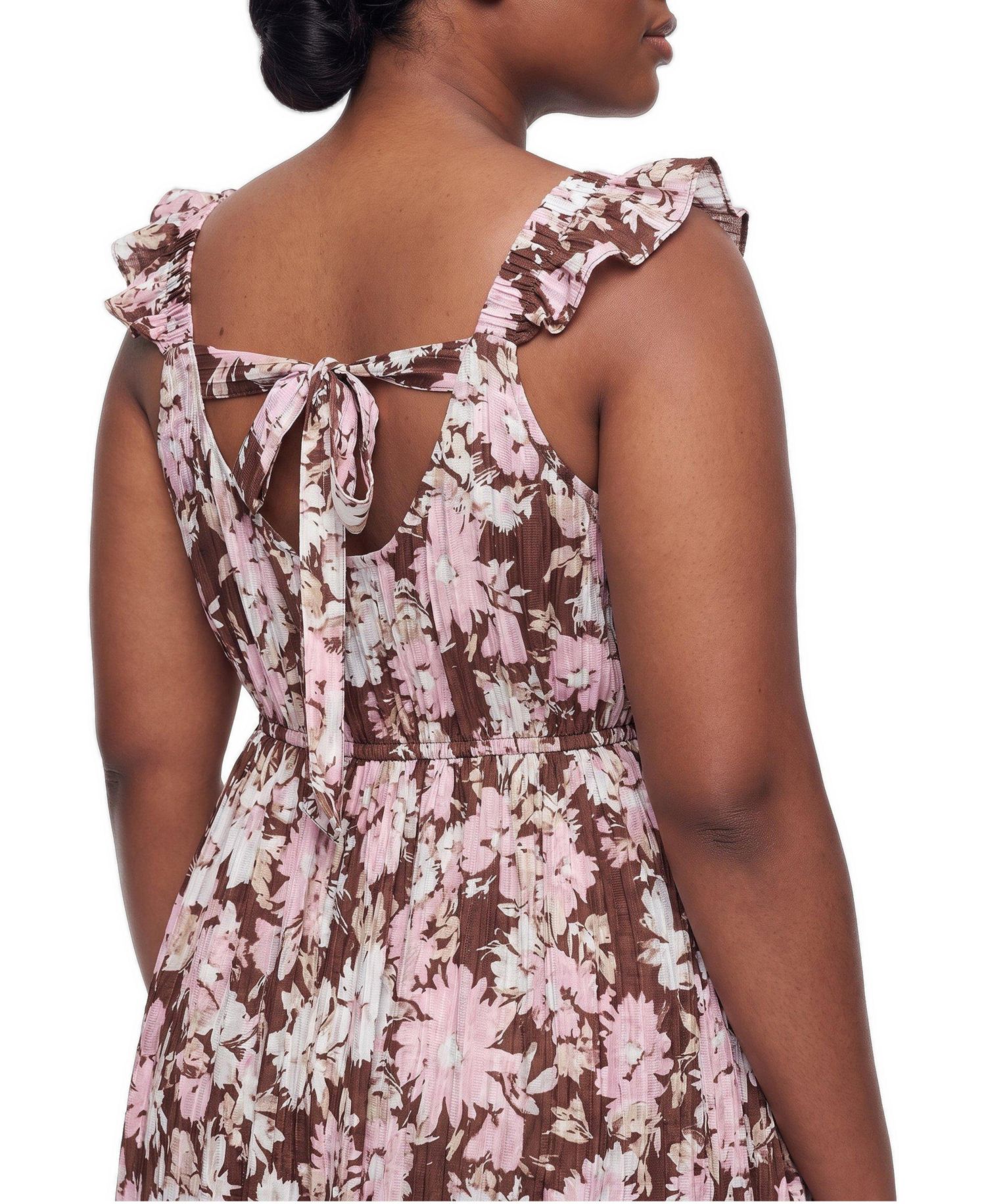 Plus Size Sleeveless Surplice Ruffle Maxi Dress