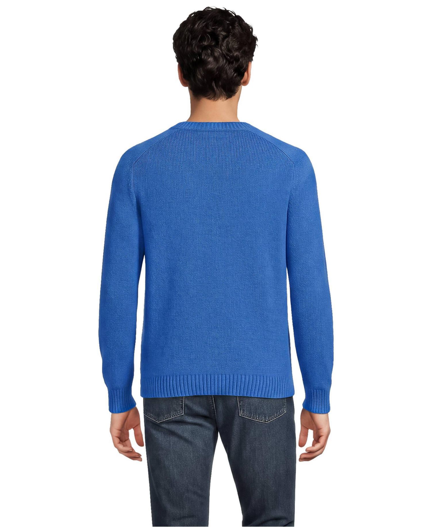 Men's Long Sleeve Fuzzy Crewneck Sweater