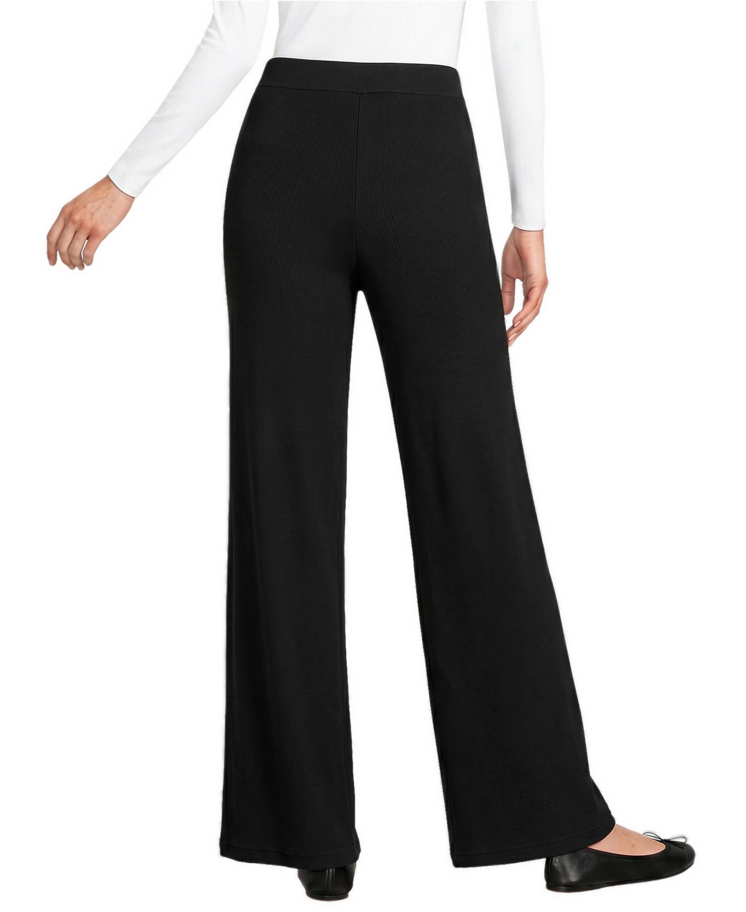 Women's Drapey Rib High Rise Wide Leg Pants