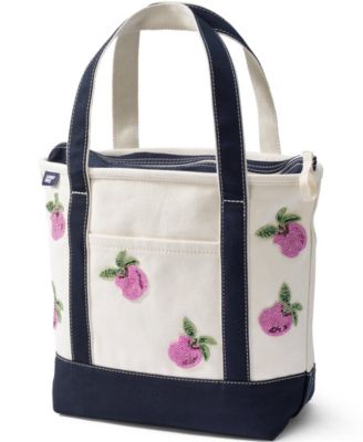 Medium Applique Zip Top Canvas Tote