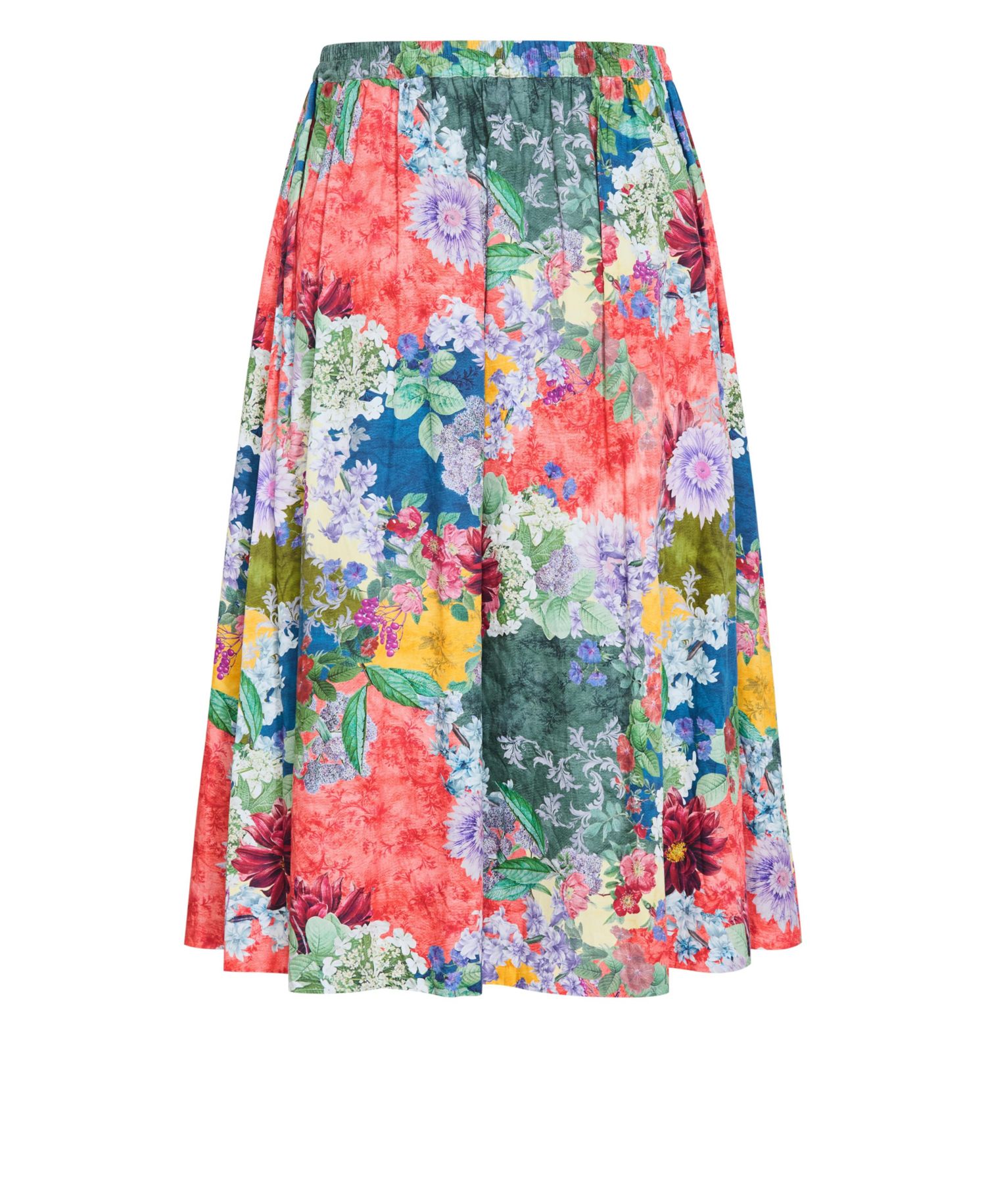 Plus Size Sarina High-Waisted Floral-Print Skirt