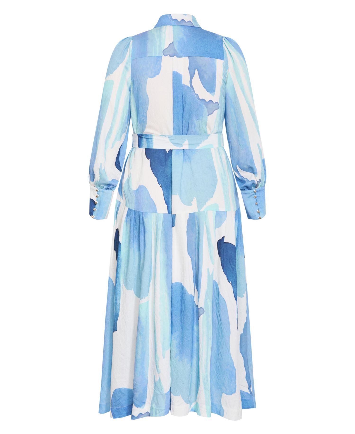 Plus Size Kinsley Print Maxi Drop-Waist Shirt Dress