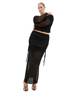 Plus Size Shelly High-Waisted Maxi Mesh Skirt