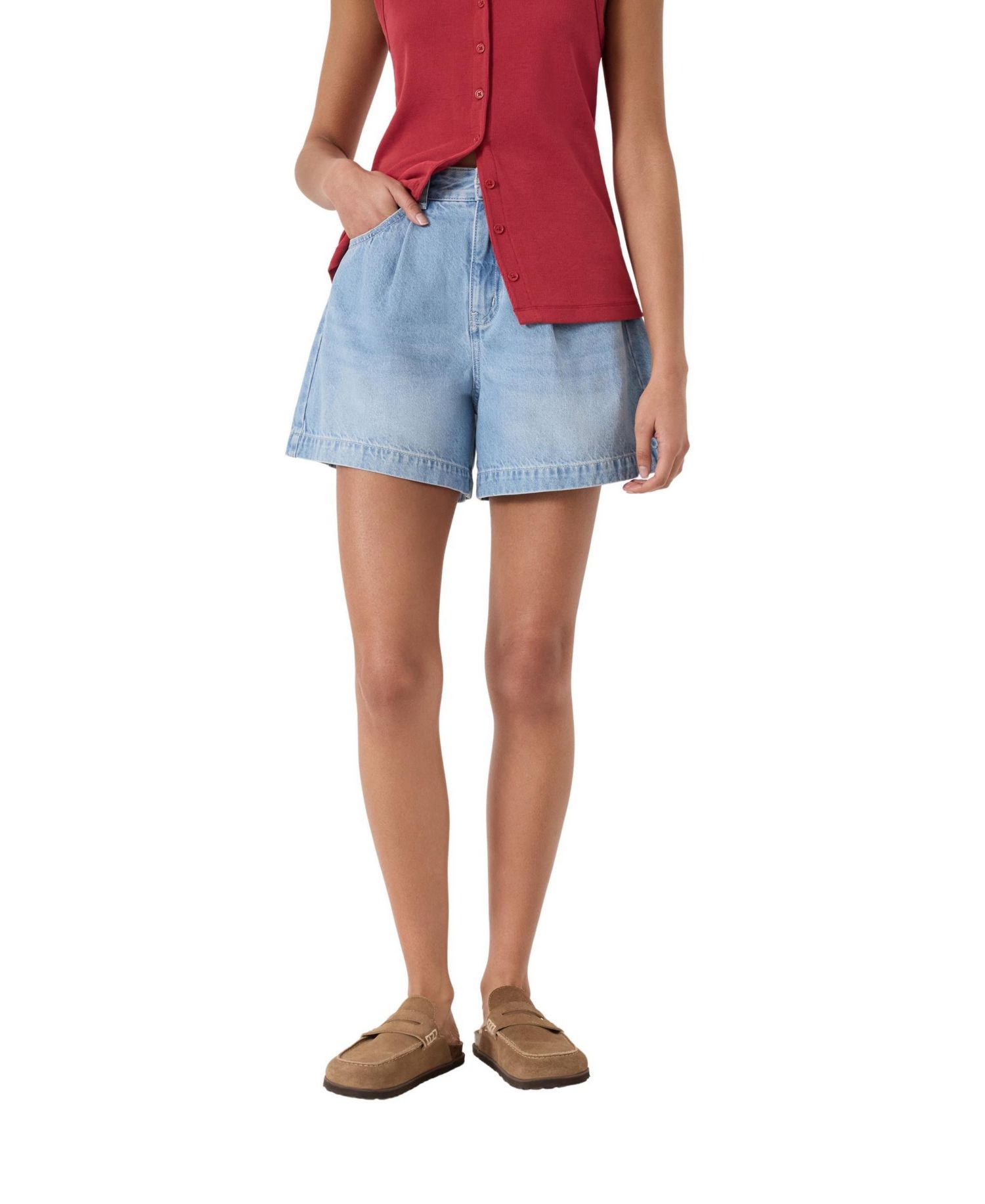 Women's Larissa Pleated Front Denim Shorts