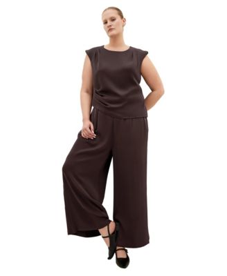 Plus Size Jett Sleeveless Pleat-Detail Blouse