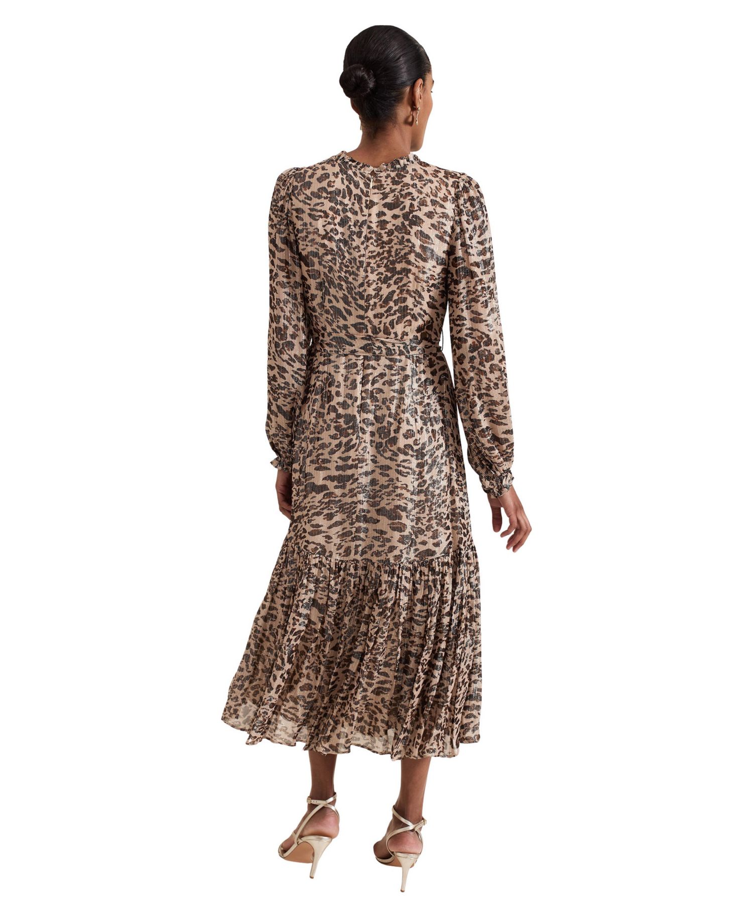 Women's Eve Leopard-Print Long-Sleeve Midi Dress