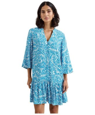 Women's Phoebe V-Neck Tiered-Hem 3/4-Sleeve Mini Dress