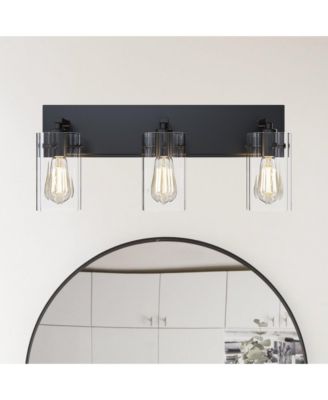 Modern 3-Light Glass Dimmable Bathroom Vanity Light Fixture
