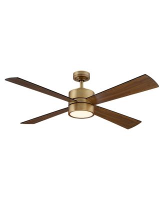 52" Brass Modern Reversible Downrod Mount LED Ceiling Fan with Light and Remote