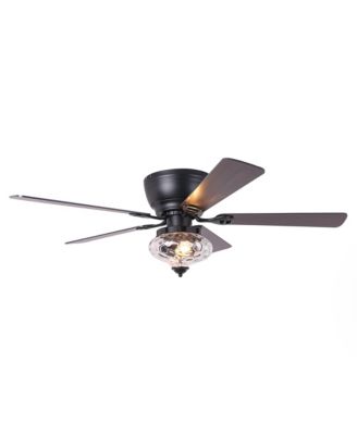 52" Modern Matte Reversible Flush Mount Ceiling Fan with Light and Remote