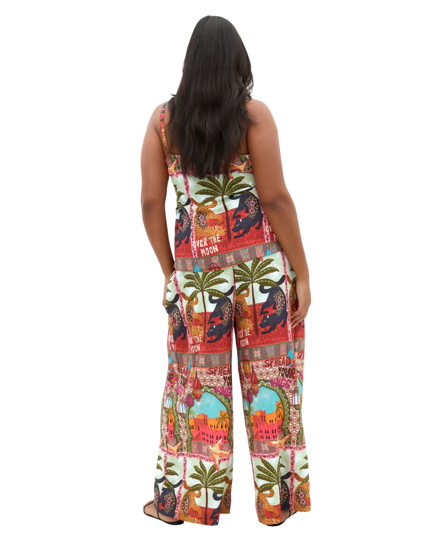 Plus Size Capri Paradise High-Rise Wide-Leg Pull-On Pants