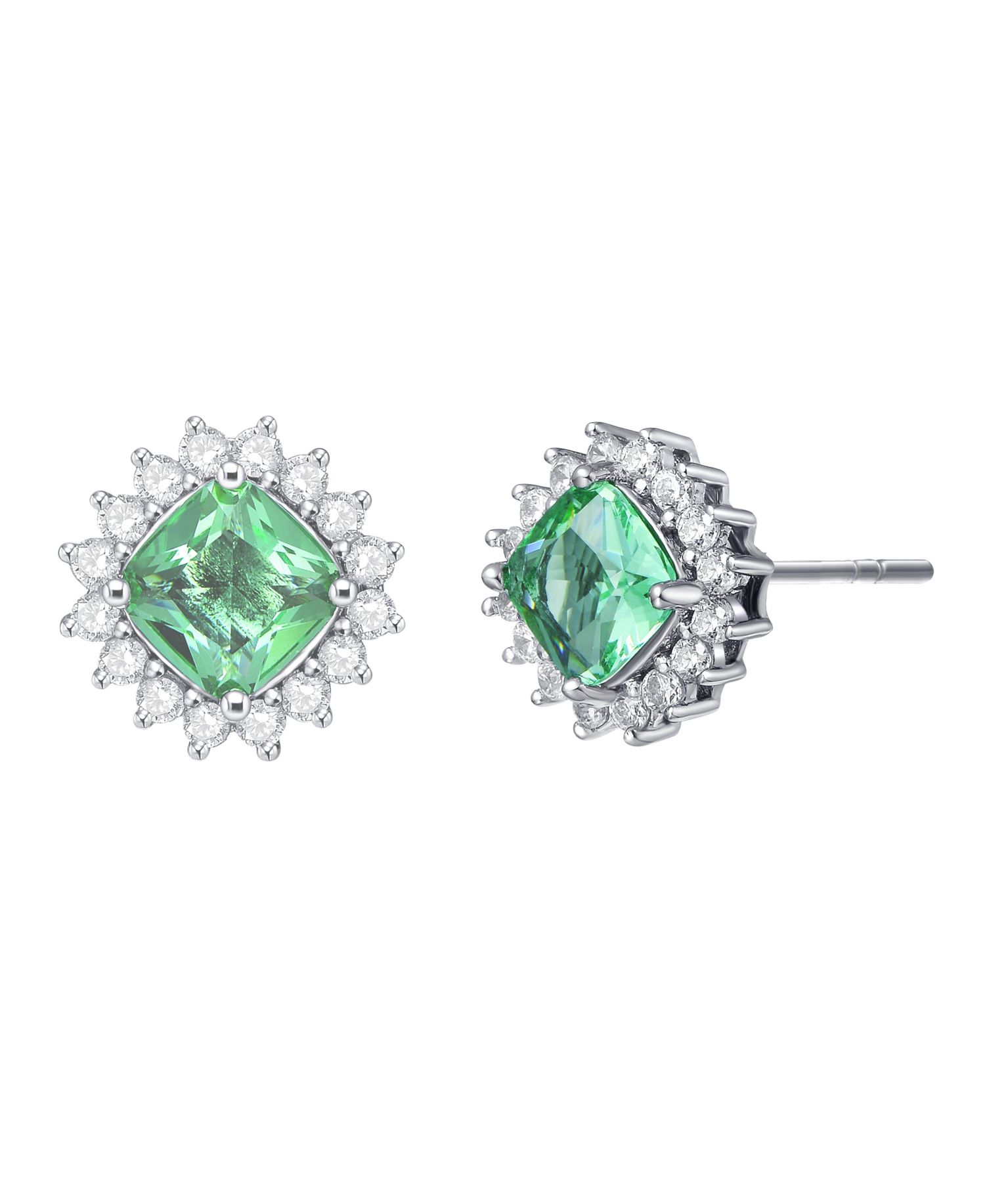 Classy Halo Square Stud Earrings