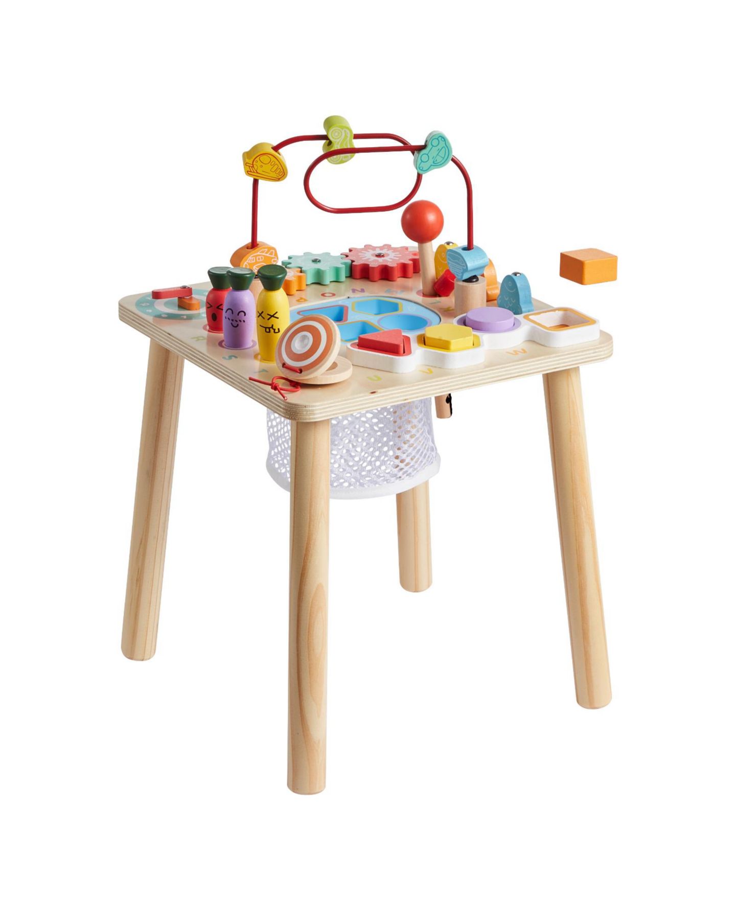Детская игрушка SUGIFT 8-in-1 Shape Sorting Activity Table, Ages 6 Months+, цвет: Натуральный — фото 3