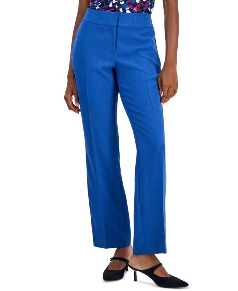Женские брюки Kasper Ava Straight-Leg Press-Pleat Pants, Regular & Petite, цвет: Синий ночной