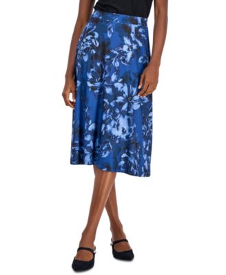 Women's Printed Pull-On A-Line Midi Skirt