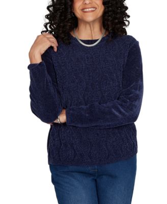 Petite Cable-Knit Crewneck Pullover Sweater