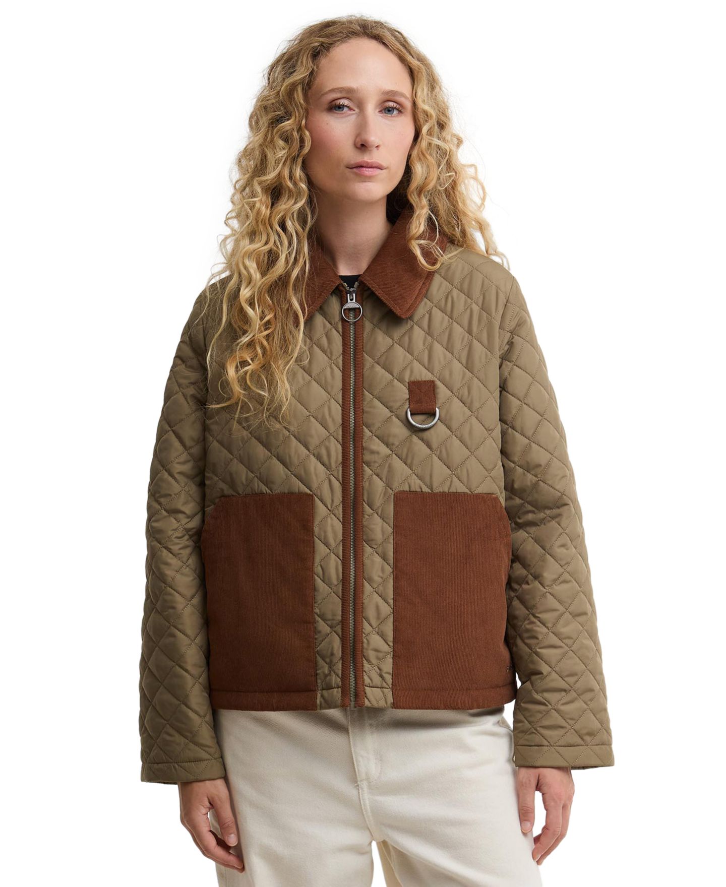 Женская куртка Barbour Aylesby Quilted Front-Zipper, цвет: Зелёный — фото 1