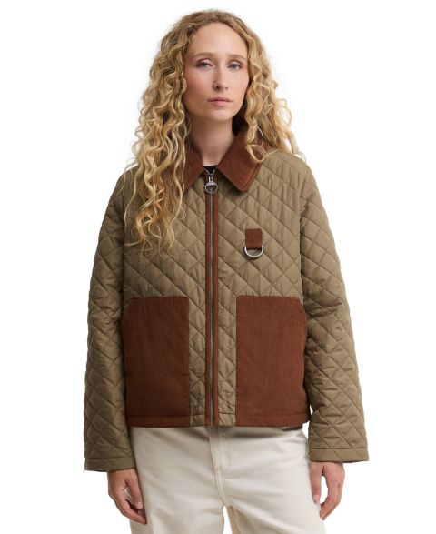 Женская куртка Barbour Aylesby Quilted Front-Zipper, цвет: Зелёный