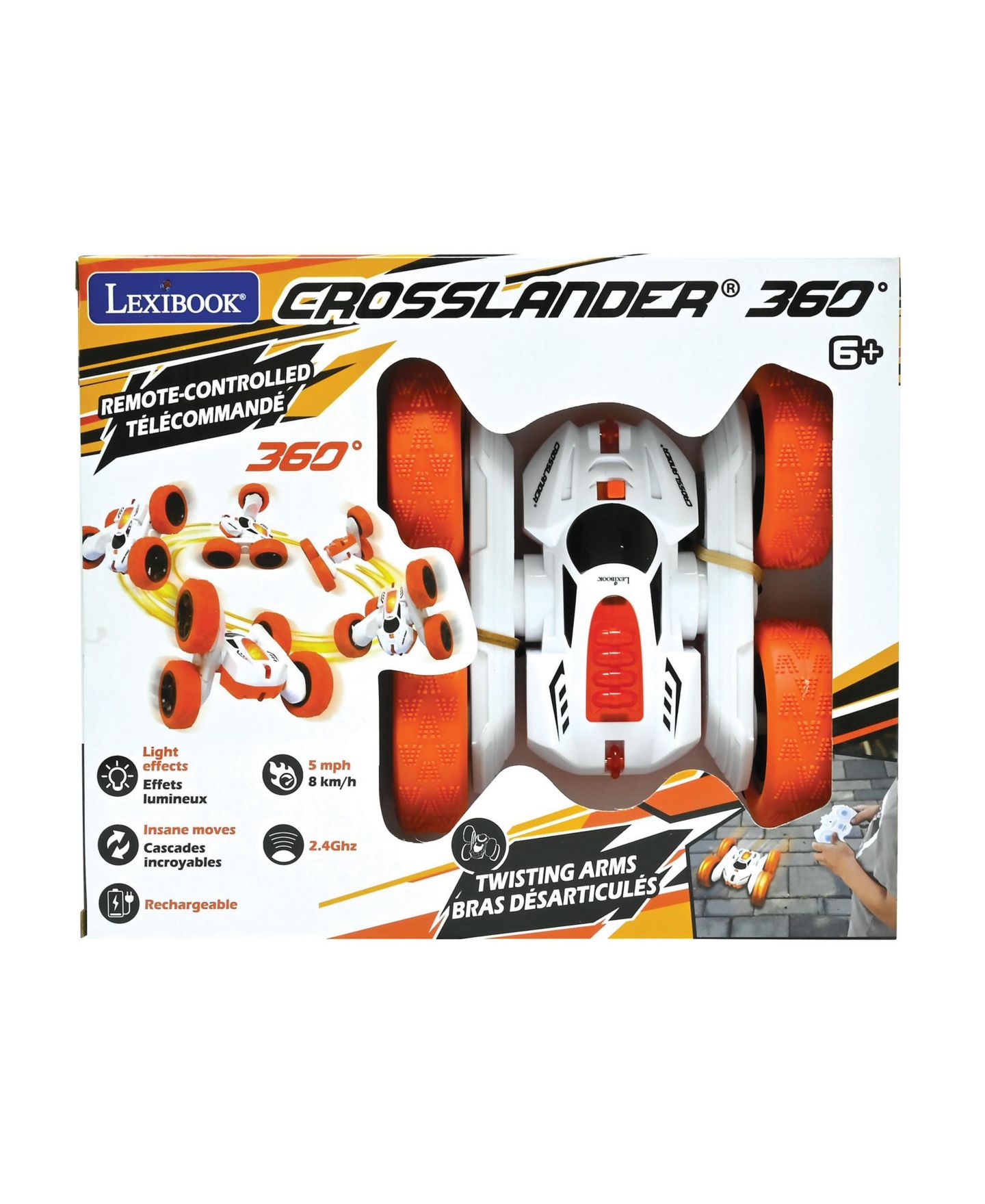 Детская игрушка Lexibook Crosslander 360 360-Degree Off-Road Rechargeable Remote Control Car, цвет: Оранжевый — фото 5