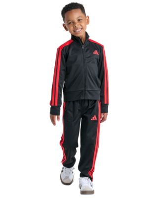 Boys' 2T-7 Event Three-Stripe Tricot Full-Zip Jacket and Pants, 2-Piece Set