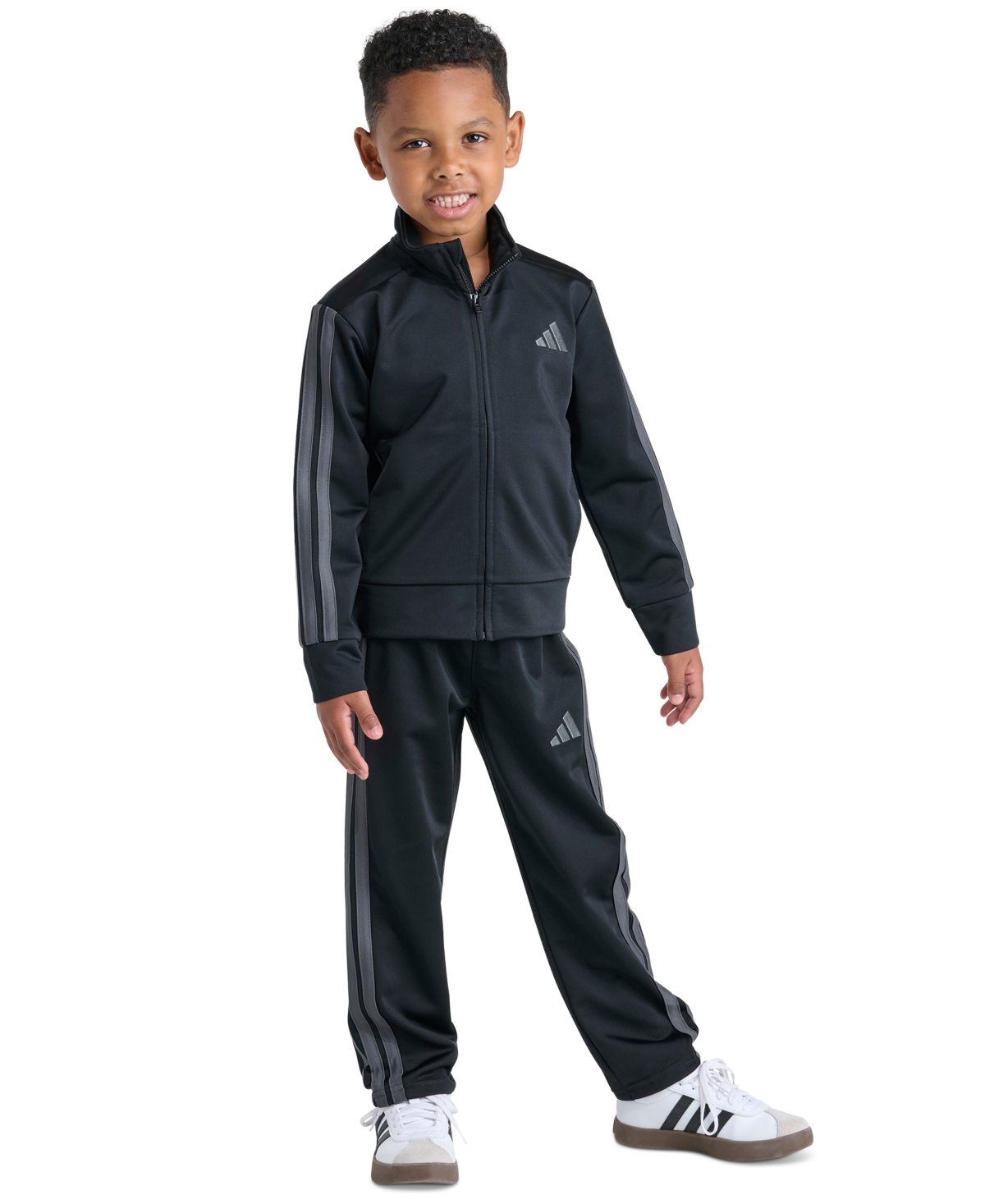 adidas Boys' 4-20 Event Three-Stripe Tricot Full-Zip Jacket and Pants, 2-Piece Set
