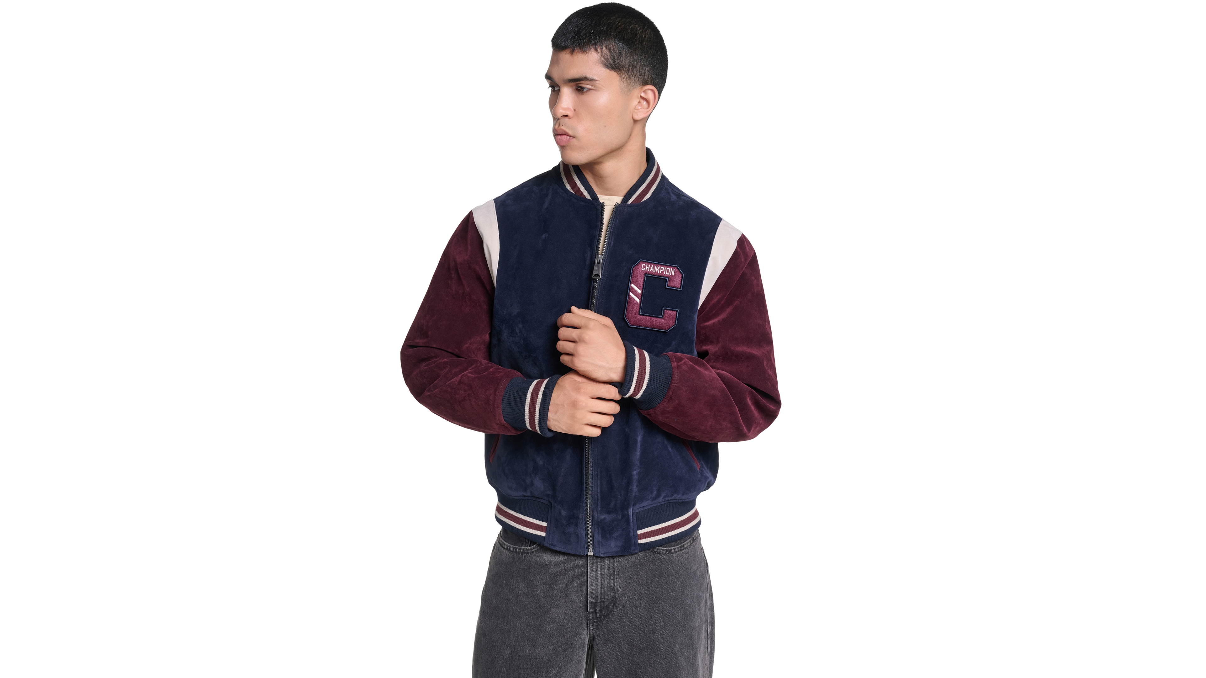 Champion Men's Varsity Faux Suede Full-Zip Jacket