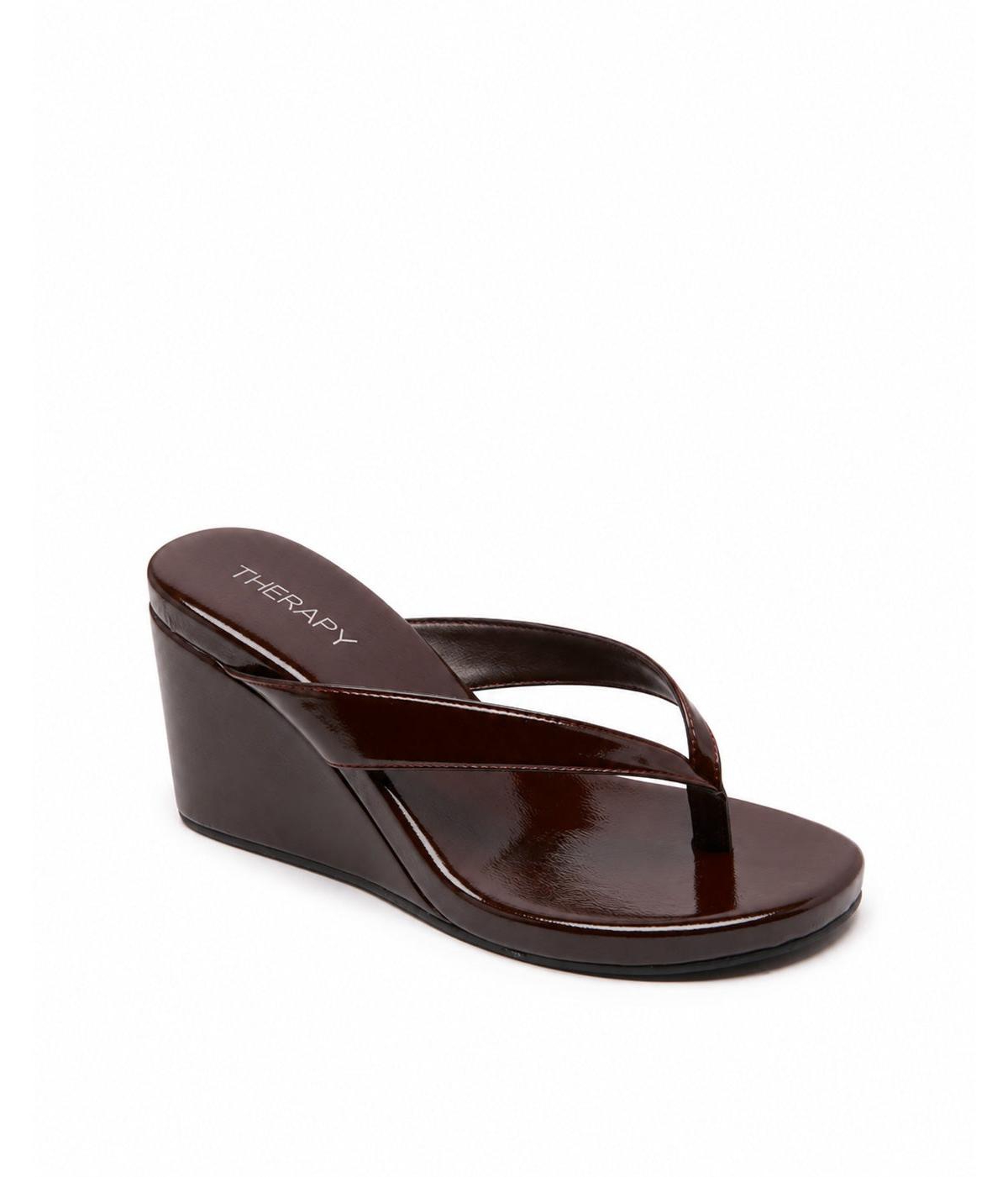 Therapy Australia Women's Ren Round Toe Wedge Thong Heel - Grey